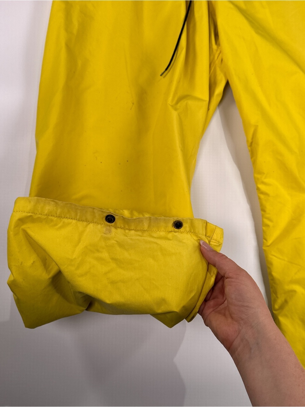 Walls Rain Pants Water-Pruf Vintage Drawstring Nylon Yellow XL - Picture 11 of 16